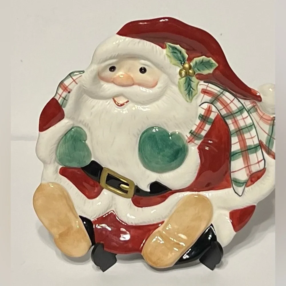 Fitz and Floyd Christmas Santa Claus Cookie Platter